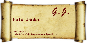 Gold Janka névjegykártya
